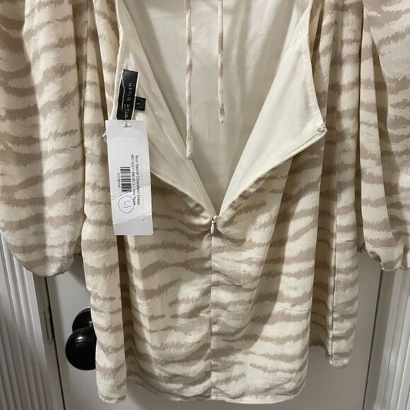 Blue Blush Animal Print Open Back Mini Dress L NWT Cottagecore Fairycore Y2K - Picture 11 of 11